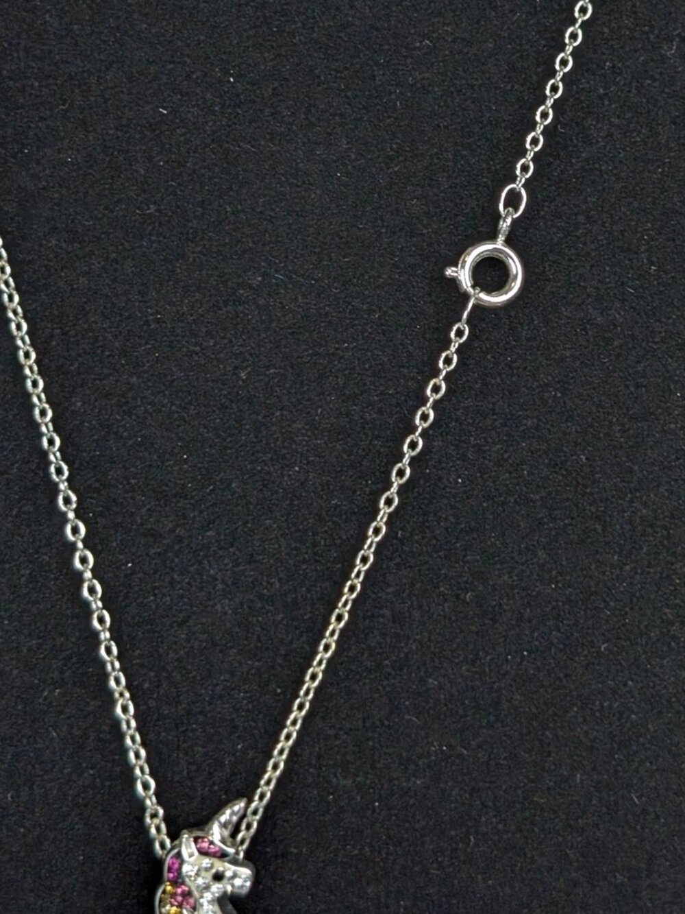 (2/$20) JCM Rhinestone Unicorn Pendant Necklace - Picture 5 of 6